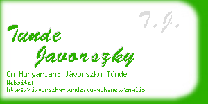 tunde javorszky business card