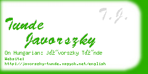 tunde javorszky business card